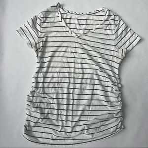 Isabel Maternity Side Ruched V-Scoop Maternity T Shirt